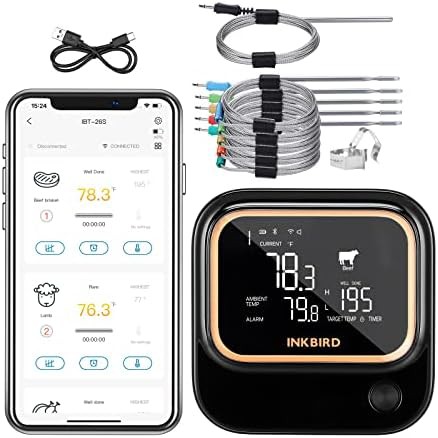 Six probe wifi and bluetooth thermometer