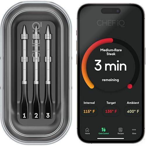 Three probe bluetooth smart meat thermometer