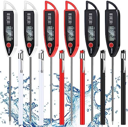 Six pack multi color long probe thermometers