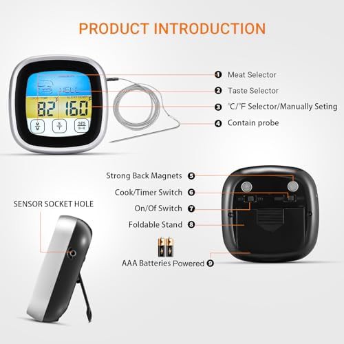 Touchscreen oven thermometer with long probe — photo 4