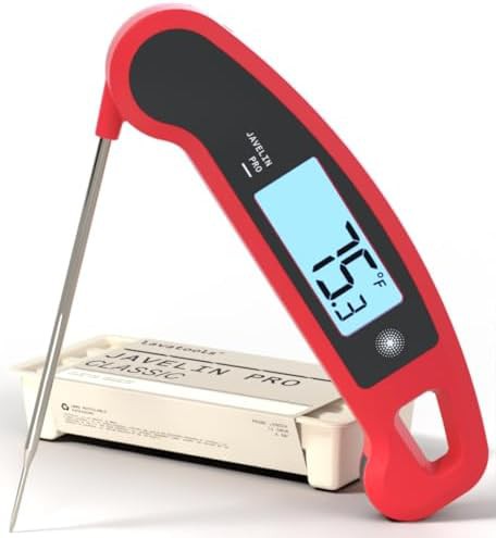Professional auto rotating thermometer in crimson red