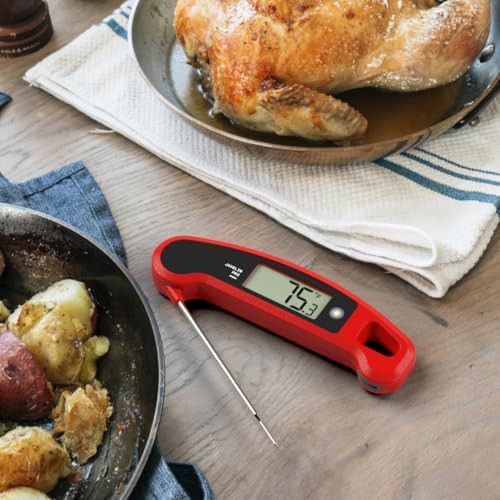 Professional auto rotating thermometer in crimson red — photo 5