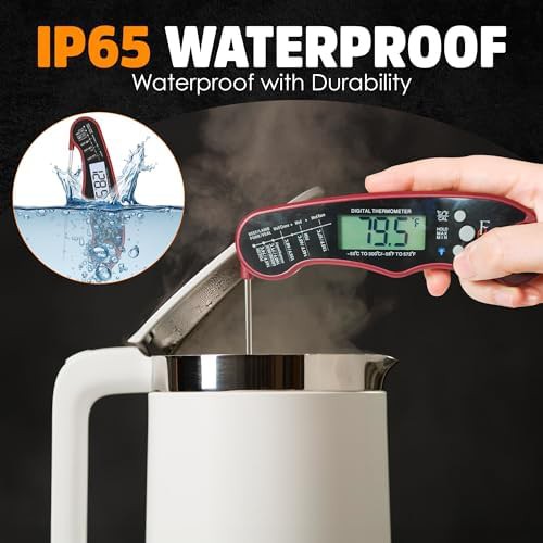 Wine color foldable instant read thermometer — photo 4