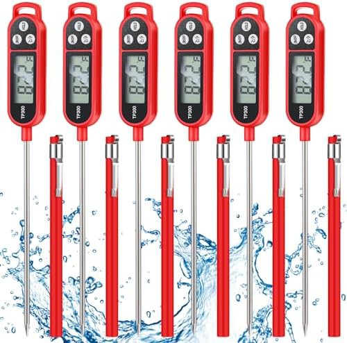 Six pack red BBQ probe thermometers