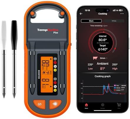 Color coded wireless dual probe thermometer