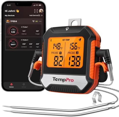 Bluetooth dual probe wireless meat thermometer