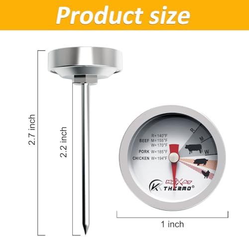 Stainless steel steak button dial thermometers — photo 5