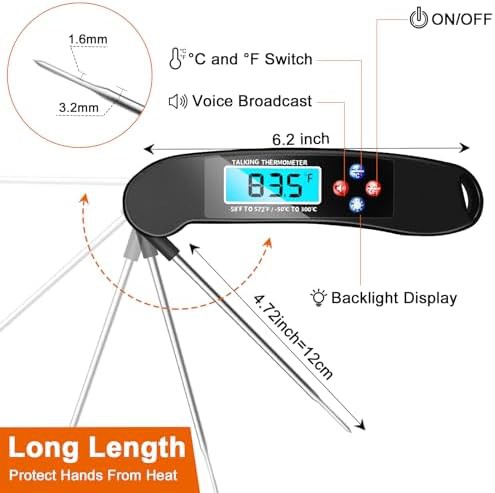 Single talking waterproof digital thermometer — photo 4
