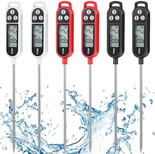 Six piece instant read multi color thermometers