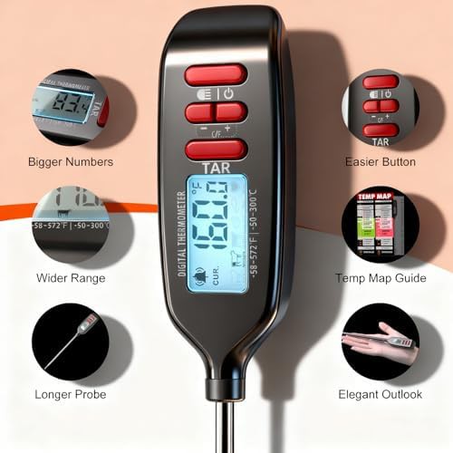Backlit digital meat thermometer with long probe — photo 4