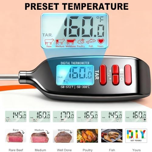 Backlit digital meat thermometer with long probe — photo 5