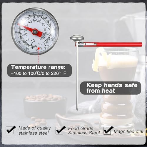 Six pack black stainless steel dial thermometers — photo 4