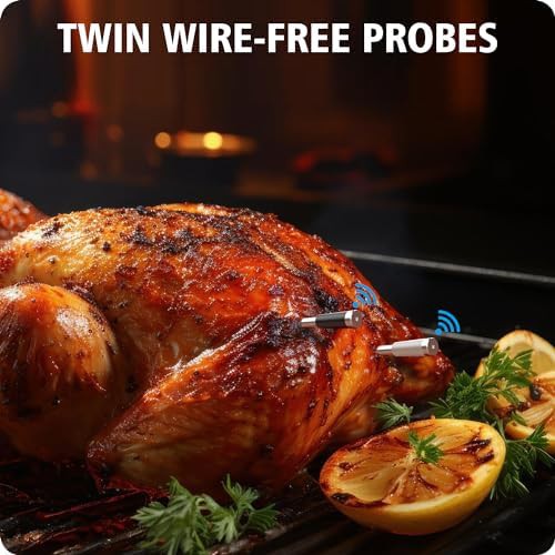 Rechargeable dual probe wireless black thermometer — photo 4