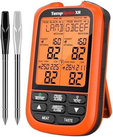 Wireless dual probe thermometer with 1000 foot range