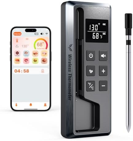 Digital Wireless Rotisserie Thermometer 800ft