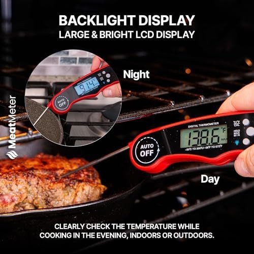 Red waterproof magnetic instant read thermometer — photo 5