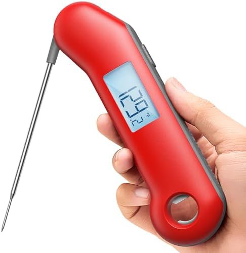 Red and gray professional instant read thermometer