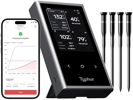 Wireless quad thermometer with four waterproof probes