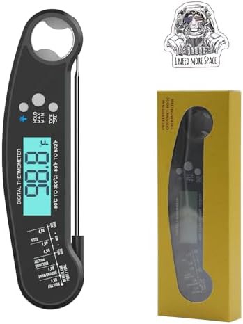 Satin black waterproof digital grilling thermometer