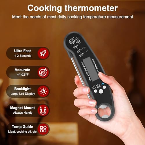 Midnight black instant read waterproof thermometer — photo 4