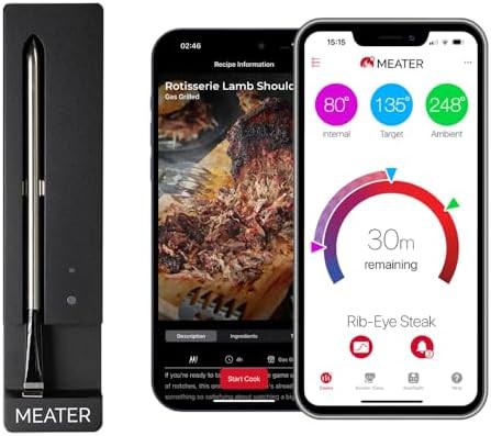 Black wireless smart thermometer for ovens