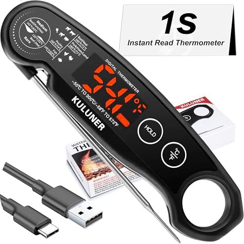 Black rapid accurate frying thermometer