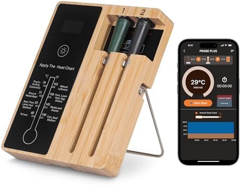 Smart dual probe bluetooth thermometer 500ft