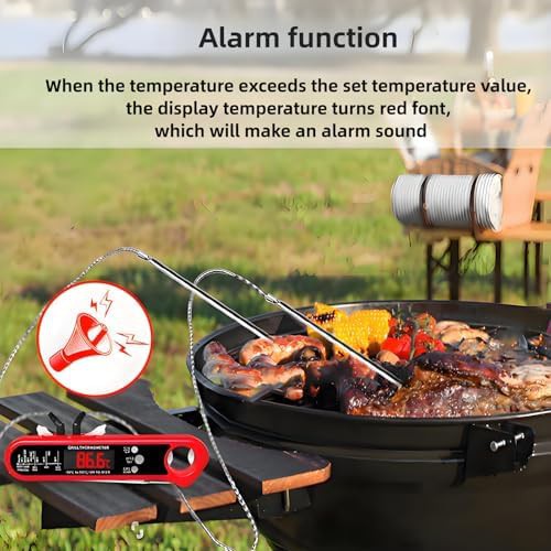 Red dual probe thermometer with alarm — photo 3