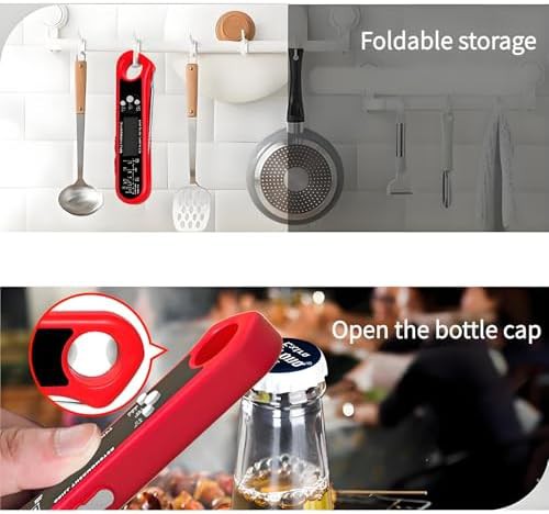 Red dual probe thermometer with alarm — photo 4