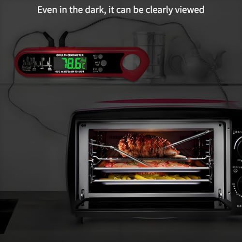 Red dual probe thermometer with alarm — photo 5