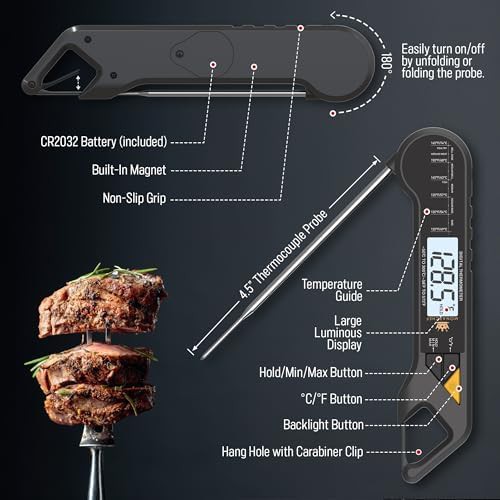 Instant read waterproof backlight thermometer — photo 3