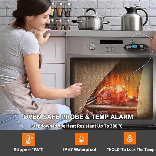 Black dual probe instant read thermometer — photo 3