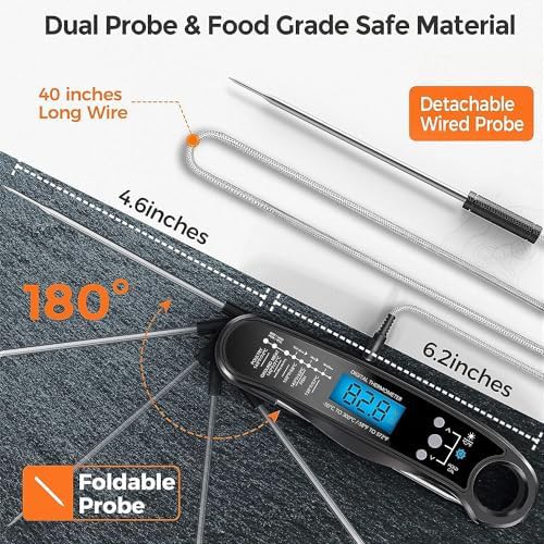 Black dual probe instant read thermometer — photo 5
