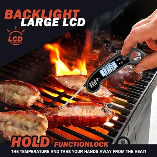 Backlit digital meat thermometer for grilling — photo 4