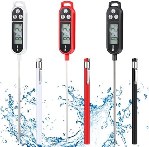 Six piece BBQ long probe multi color thermometers