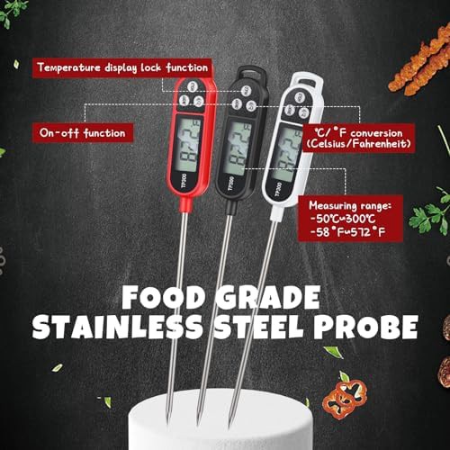 Six piece BBQ long probe multi color thermometers — photo 4