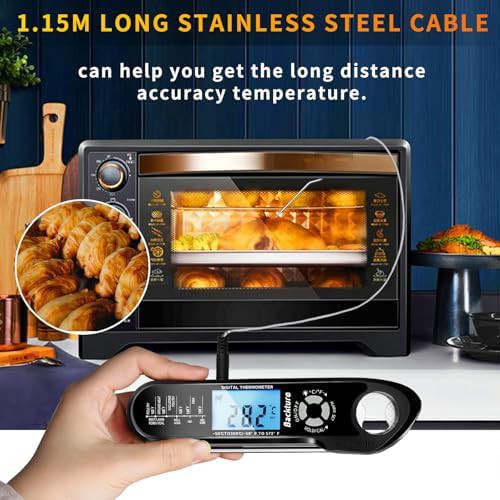 Black wired digital thermometer with alarm — photo 3