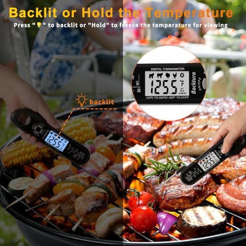 Black wired digital thermometer with alarm — photo 5