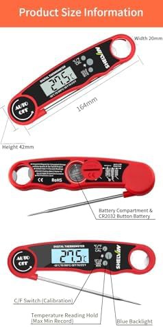 Stainless steel instant read cooking thermometer — photo 4