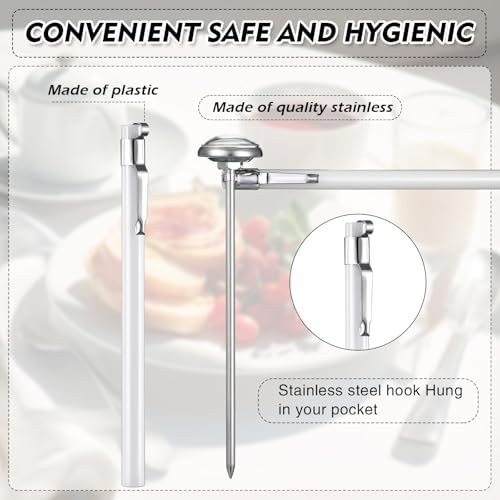 Six pack of white analog kitchen thermometers — photo 3