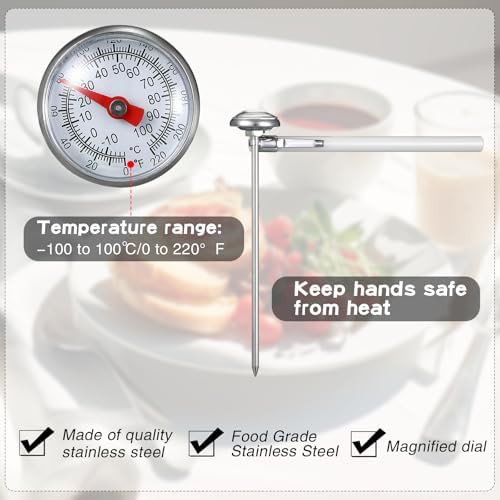 Six pack of white analog kitchen thermometers — photo 5