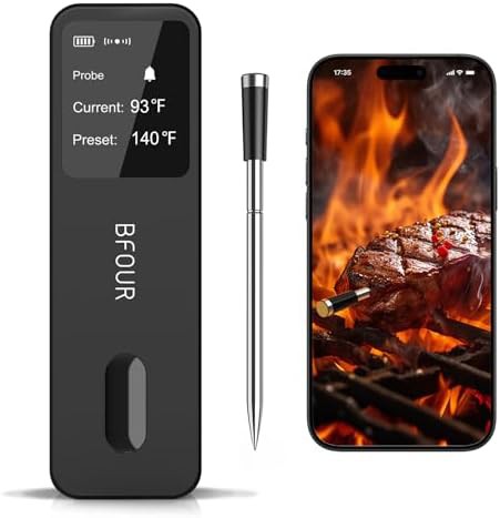 Waterproof wireless thermometer with LCD booster