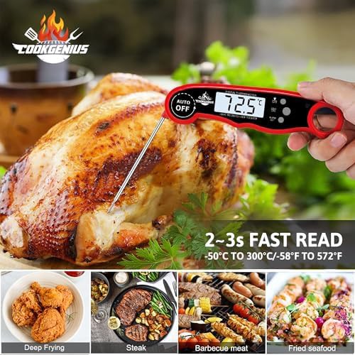 Red dual probe instant read food thermometer — photo 3