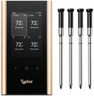Gold wireless thermometer with four slim probes