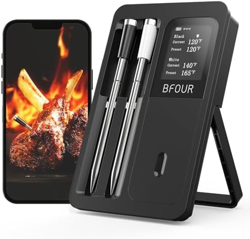 Waterproof dual probe wireless thermometer booster