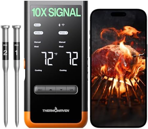 Dual probe WiFi grill thermometer 500ft