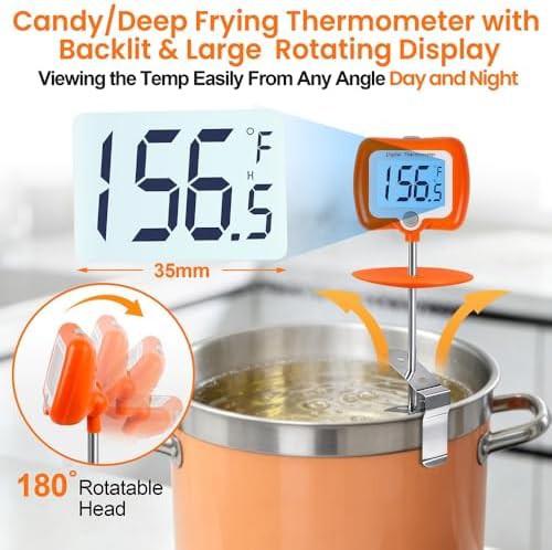 Orange digital deep fry thermometer — photo 3