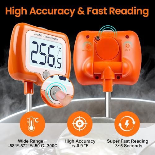Orange digital deep fry thermometer — photo 4