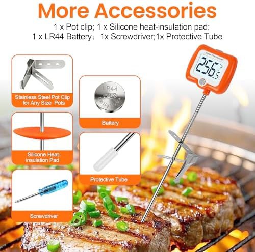Orange digital deep fry thermometer — photo 5