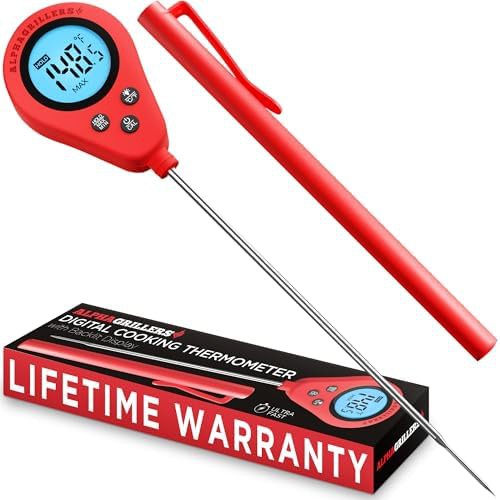 Long probe digital thermometer for bread